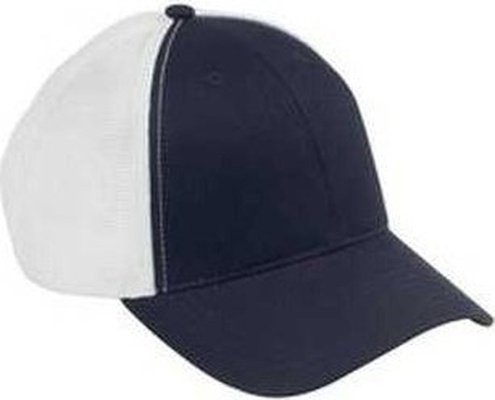 Big Accessories OSTM OldSchool Baseball Cap with Technical Mesh - Navy White - HIT a Double