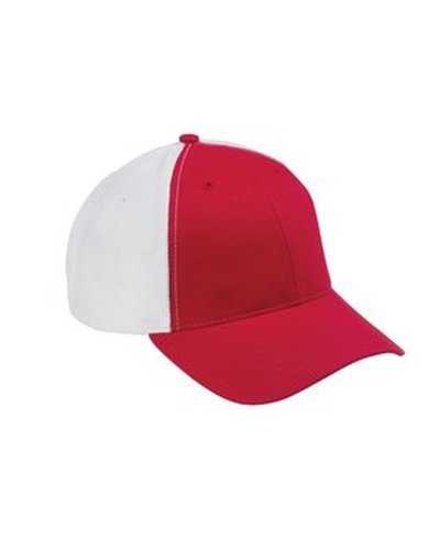 Big Accessories OSTM OldSchool Baseball Cap with Technical Mesh - Red White - HIT a Double