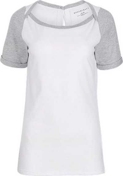 Boxercraft BW2404 Women&#39;s Carefree T-shirt - White/ Oxford - HIT a Double - 1