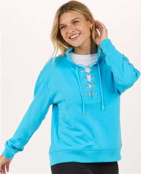 Boxercraft BW5401 Women's Lace Up Pullover - Pacific Blue - HIT a Double - 1