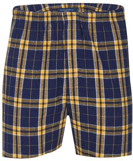 Boxercraft BM6701 Double Brushed Flannel Boxers - Navy Gold - 2017" - "HIT a Double