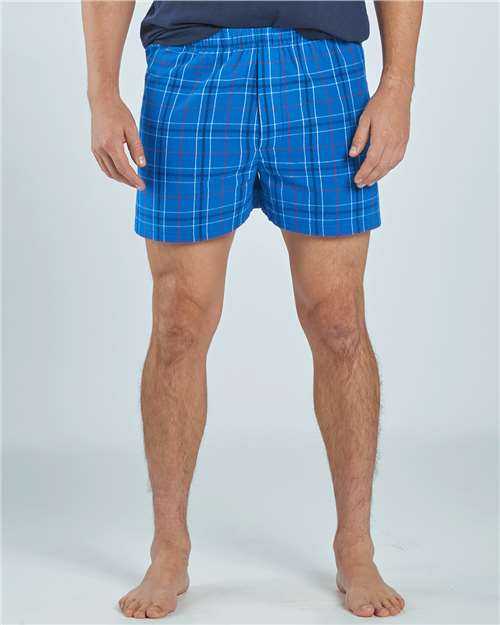 Boxercraft BM6701 Double Brushed Flannel Boxers - Royal Field Day Plaid" - "HIT a Double