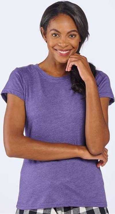 Boxercraft BW2101 Women's Tri-Blend T-Shirt - Purple Heather" - "HIT a Double