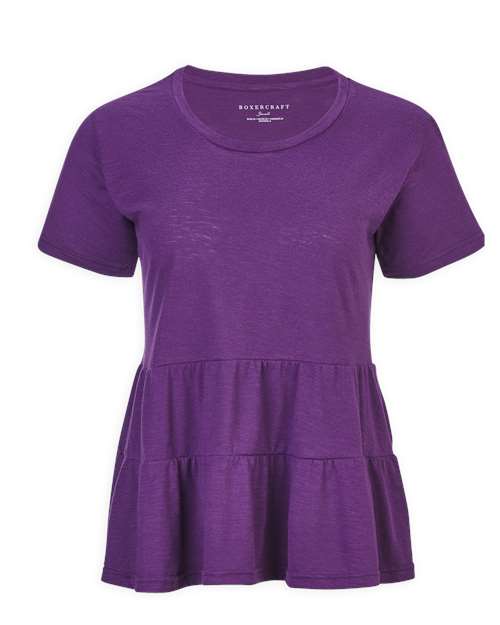 Boxercraft BW2401 Women&#39;s Willow T-Shirt - Purple - HIT a Double - 1