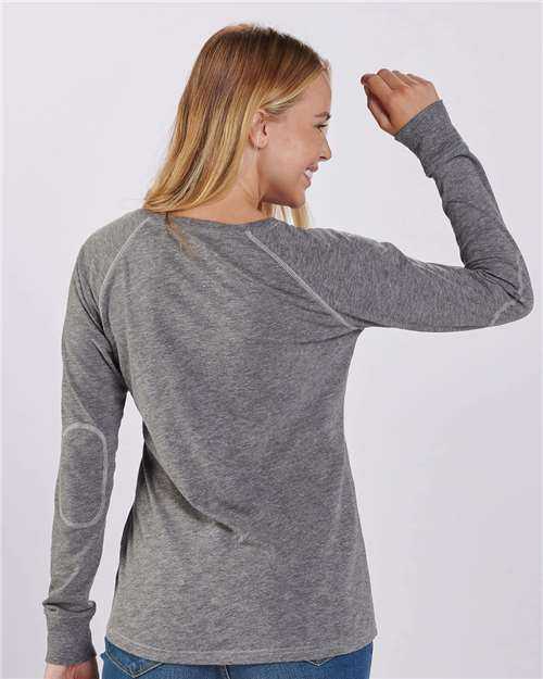 Boxercraft BW3166 Women&#39;s Solid Preppy Patch Long Sleeve T-Shirt - Granite - HIT a Double - 2