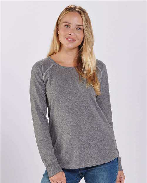 Boxercraft BW3166 Women&#39;s Solid Preppy Patch Long Sleeve T-Shirt - Granite - HIT a Double - 1