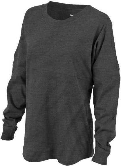 Boxercraft BW3514 Women&#39;s Pom Pom Long Sleeve Jersey T-Shirt - Charcoal&quot; - &quot;HIT a Double