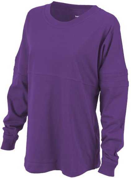 Boxercraft BW3514 Women&#39;s Pom Pom Long Sleeve Jersey T-Shirt - Purple - HIT a Double - 1