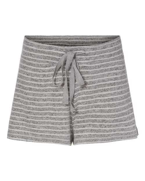 Boxercraft L11 Women&#39;s Cuddle Fleece Shorts - Oxford Natural Stripe - HIT a Double