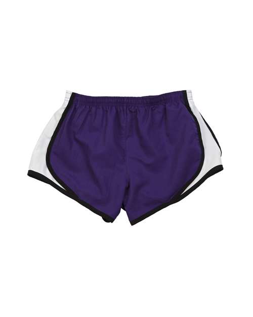 Boxercraft P62 Womens Velocity 3 1 2" Running Shorts - Purple Black White - HIT a Double