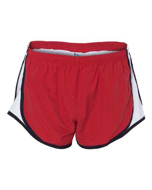 Boxercraft P62 Womens Velocity 3 1 2" Running Shorts - Red Black White - HIT a Double