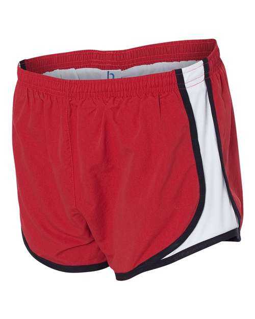 Boxercraft P62 Womens Velocity 3 1 2" Running Shorts - Red Black White - HIT a Double