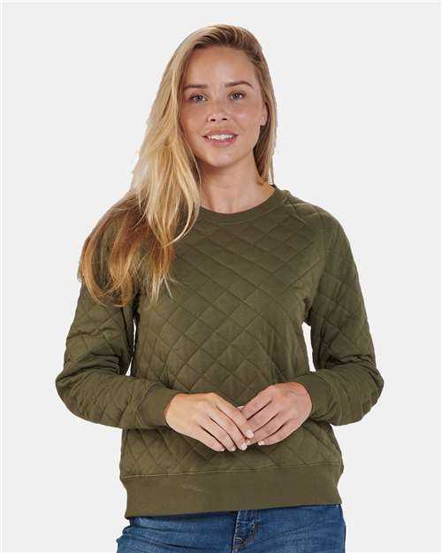 Boxercraft R08 Women&#39;s Quilted Pullover - Olive - HIT a Double - 1