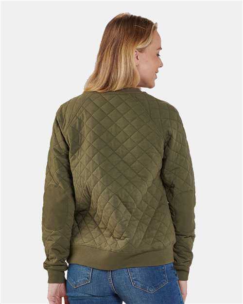 Boxercraft R08 Women&#39;s Quilted Pullover - Olive - HIT a Double - 3