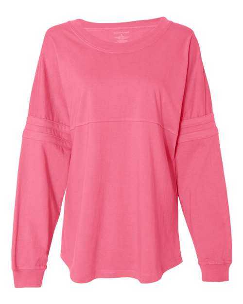 Boxercraft T14 Women's Jersey Pom Pom Long Sleeve T-Shirt - Coral - HIT a Double