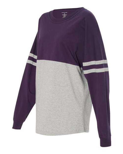 Boxercraft T14 Women&#39;s Jersey Pom Pom Long Sleeve T-Shirt - Purple Oxford - HIT a Double