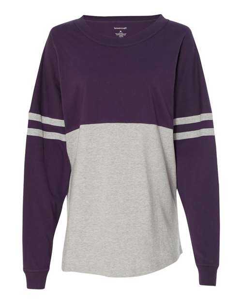 Boxercraft T14 Women's Jersey Pom Pom Long Sleeve T-Shirt - Purple Oxford - HIT a Double