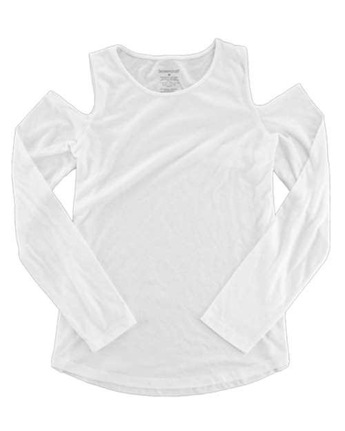 Boxercraft T31 Women&#39;s Cold Shoulder Long Sleeve T-Shirt - White - HIT a Double