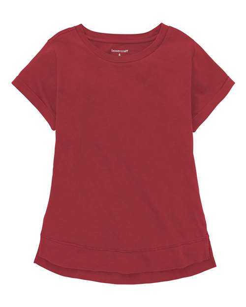 Boxercraft T57 Women&#39;s Vintage Cuff T-Shirt - Crimson - HIT a Double