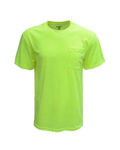 Bright Shield B116 Adult Pocket Tee - Safety Green - HIT a Double