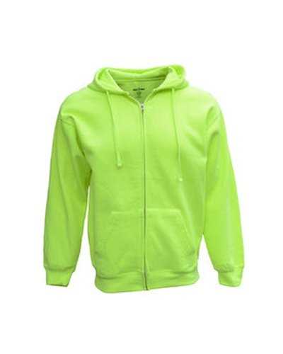Bright Shield B501 Adult Full-Zip Fleece Hood - Safety Green - HIT a Double