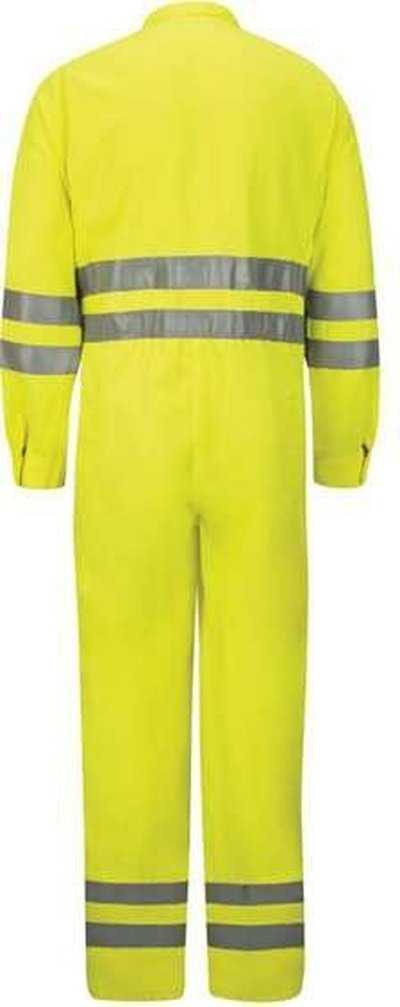 Bulwark CMD8 Hi-Vis Deluxe Coverall with Reflective Trim - CoolTouch 2 - 7 oz. - HV-Fluorescent Yellow/ Green - HIT a Double - 2