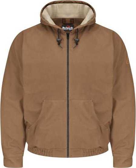 Bulwark JLH4L Brown Duck Hooded Jacket - EXCEL FR ComforTouch - Long Sizes - Brown Duck - HIT a Double - 1