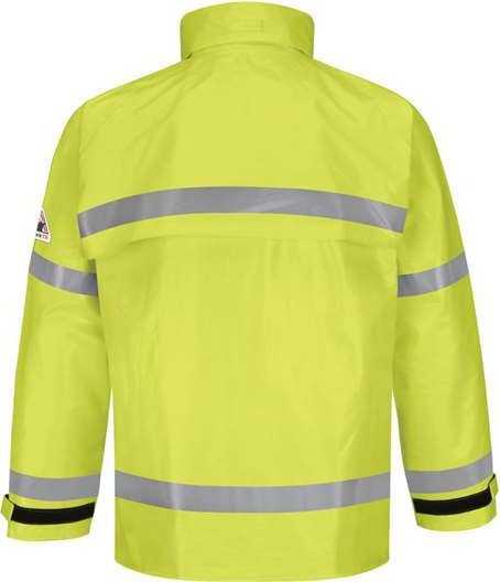 Bulwark JXN6 Hi-Visibility Flame-Resistant Rain Jacket - Yellow/ Green - HIT a Double - 2