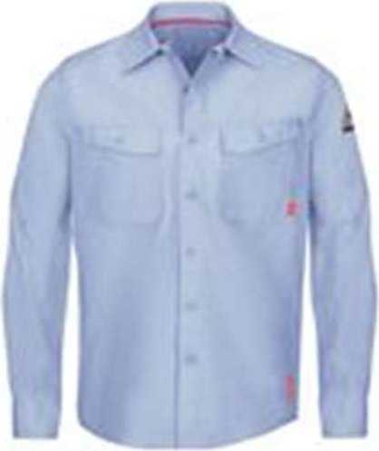Bulwark QS40L iQ Series Endurance Work Shirt Long sizes - Light Blue - HIT a Double - 1