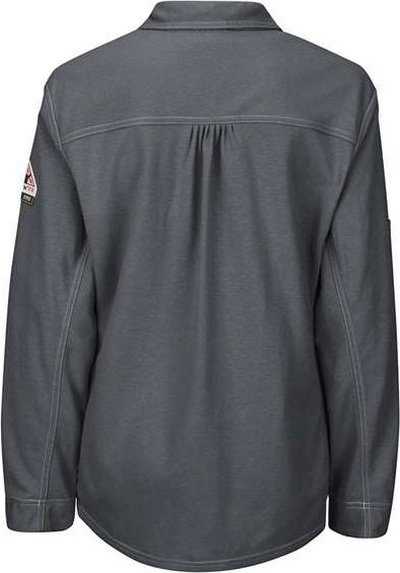 Bulwark QT15 iQ Series Women&#39;s Long Sleeve Polo with 4-Button Placket - Charcoal - HIT a Double - 2