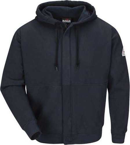 Bulwark SEH4L Zip-Front Hooded Sweatshirt - Long Sizes - Navy - HIT a Double - 1