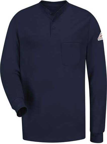 Bulwark SEL2 Long Sleeve Tagless Henley Shirt - Navy - HIT a Double - 1