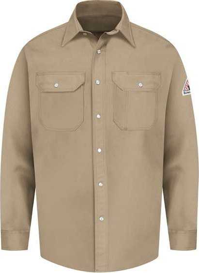 Bulwark SES2L Snap-Front Uniform Shirt - EXCEL FR Long Sizes - Tan - HIT a Double - 1