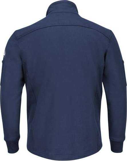 Bulwark SEZ2L Zip Front Fleece Jacket-Cotton /Spandex Blend - Long Sizes - Navy - HIT a Double - 2