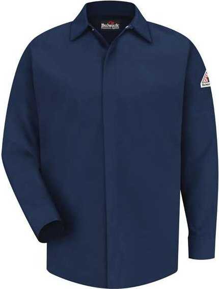 Bulwark SLS2L Concealed-Gripper Pocketless Work Shirt Long Sizes - Navy - HIT a Double - 1
