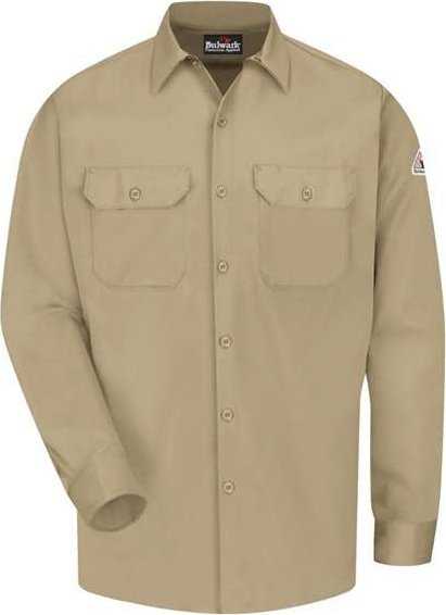 Bulwark SLW2L Work Shirt - EXCEL FR ComforTouch - Long Sizes - Khaki - HIT a Double - 1