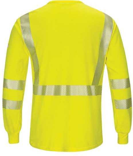 Bulwark SMK8 Hi-Visibility Lightweight Long Sleeve T-Shirt - Yellow/ Green - HIT a Double - 2