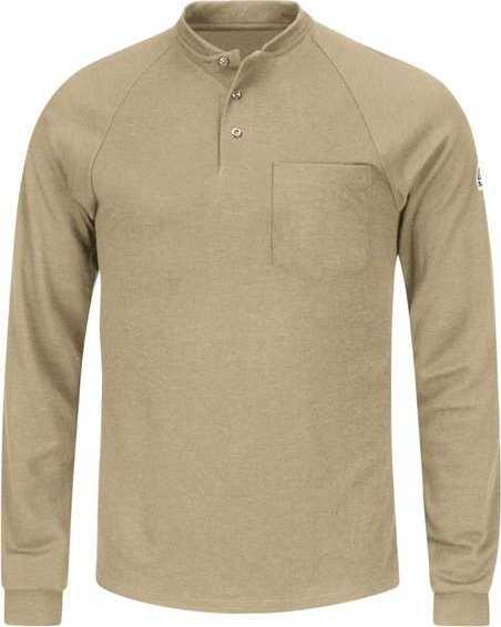 Bulwark SML2 Long Sleeve Henley Shirt- CoolTouch2 - Khaki - HIT a Double - 1