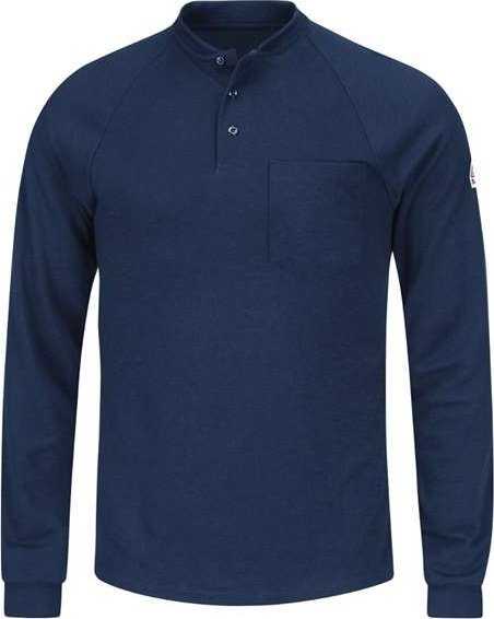 Bulwark SML2 Long Sleeve Henley Shirt- CoolTouch2 - Navy - HIT a Double - 1