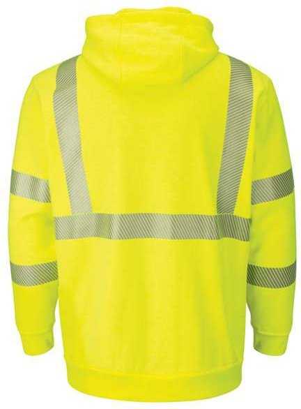 Bulwark SMZ4HV Hi-Visibility Zip-Front Hooded Fleece Sweatshirt with Waffle Lining - Yellow/ Green - HIT a Double - 2