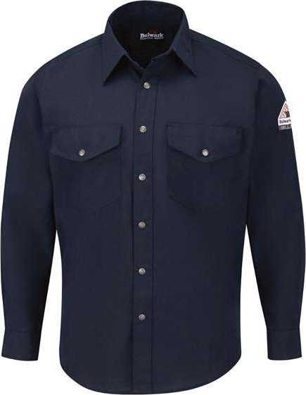 Bulwark SNS2L Snap-Front Uniform Shirt - Nomex IIIA - 4.5 oz. - Long Sizes - Navy - HIT a Double - 1