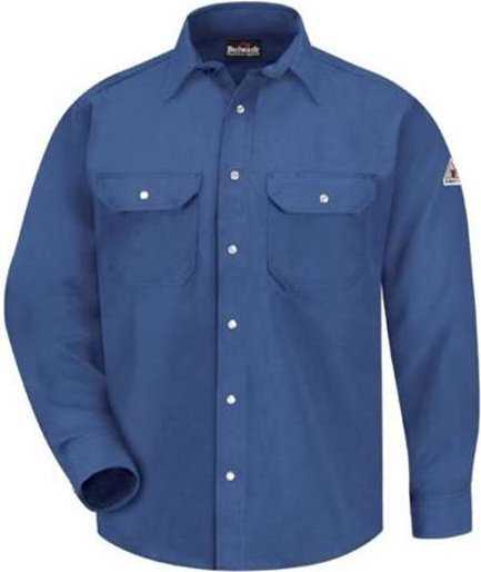 Bulwark SNS6L Snap-Front Uniform Shirt - Nomex IIIA - 6 oz. - Long Sizes - Royal Blue - HIT a Double - 1