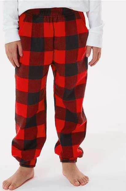 Burnside 4810 Youth Flannel Joggers - Red/ Black - HIT a Double - 2
