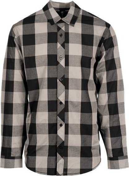 Burnside 8203 Buffalo Plaid Long Sleeve Shirt - Black/ Gray - HIT a Double - 1