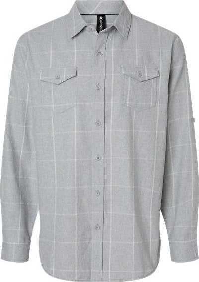 Burnside 8210 Yarn-Dyed Long Sleeve Flannel Shirt - Gray/ White - HIT a Double - 1