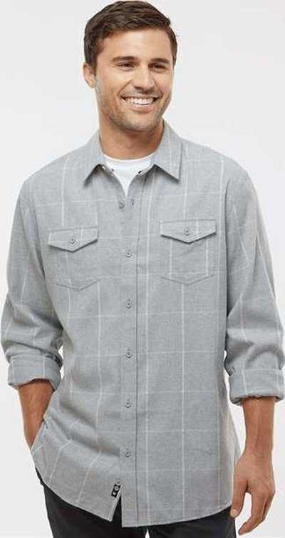 Burnside 8210 Yarn-Dyed Long Sleeve Flannel Shirt - Gray/ White - HIT a Double - 2