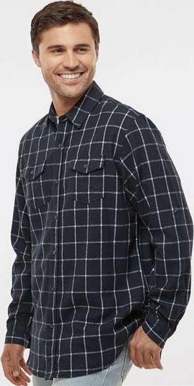 Burnside 8210 Yarn-Dyed Long Sleeve Flannel Shirt - Navy/ White - HIT a Double - 3
