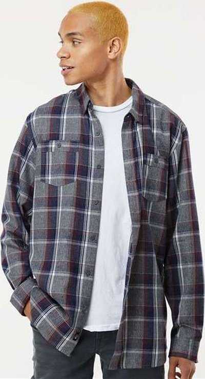 Burnside 8220 Perfect Flannel Work Shirt - Heather Gray/ Navy - HIT a Double - 2