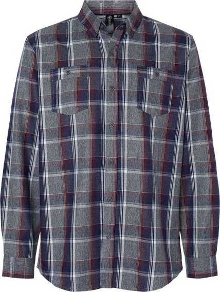 Burnside 8220 Perfect Flannel Work Shirt - Heather Gray/ Navy - HIT a Double - 1