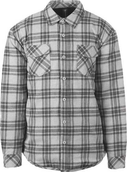 Burnside 8610 Quilted Flannel Shirt Jacket - Gray/ Steel - HIT a Double - 1